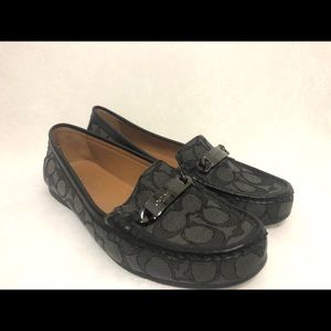 Coach Signature Grey Loafers with Hardware